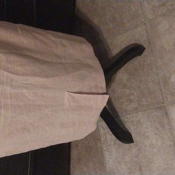 Blassport Pink Linen Long Pencil Skirt with Back Split Size 8P - Picture 6 of 8